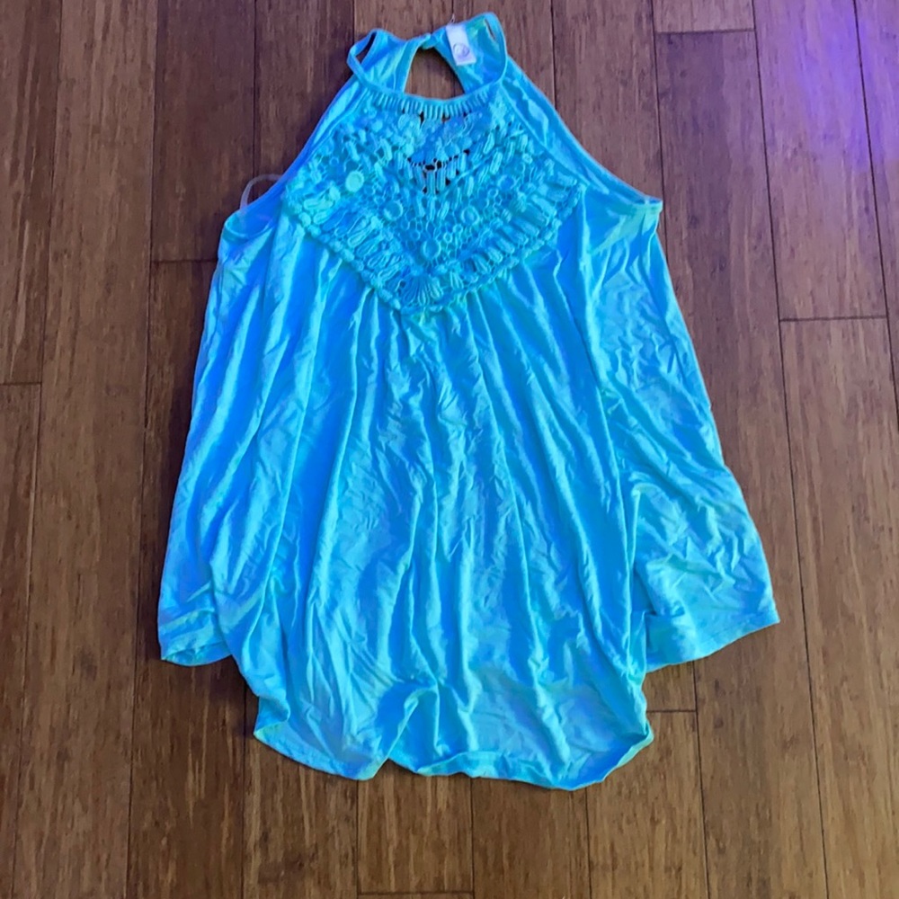 Tank top with crochet details